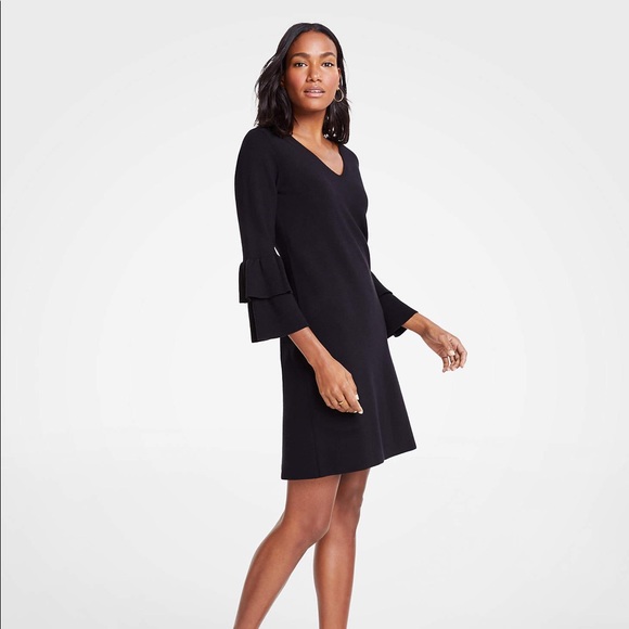 Ann Taylor Dresses & Skirts - Ann Taylor | Ruffle Sleeve Sweater Dress